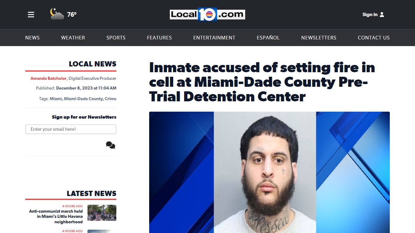 Inmate accused of setting fire in cell at Miami-Dade County Pre-Trial ...